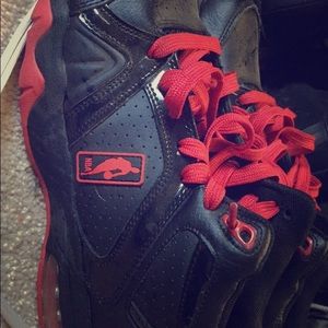 Black and red NBA shoes
